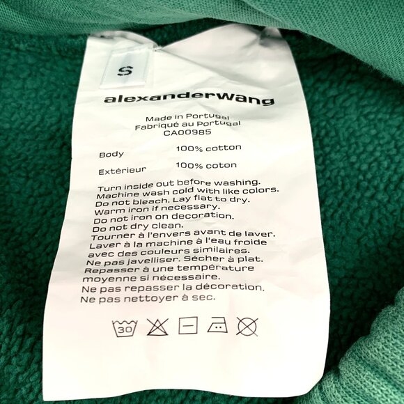 Alexander Wang Green Logo Printed Elastic Waist Cotton Sweatpants Casual Pants S - Picture 8 of 8